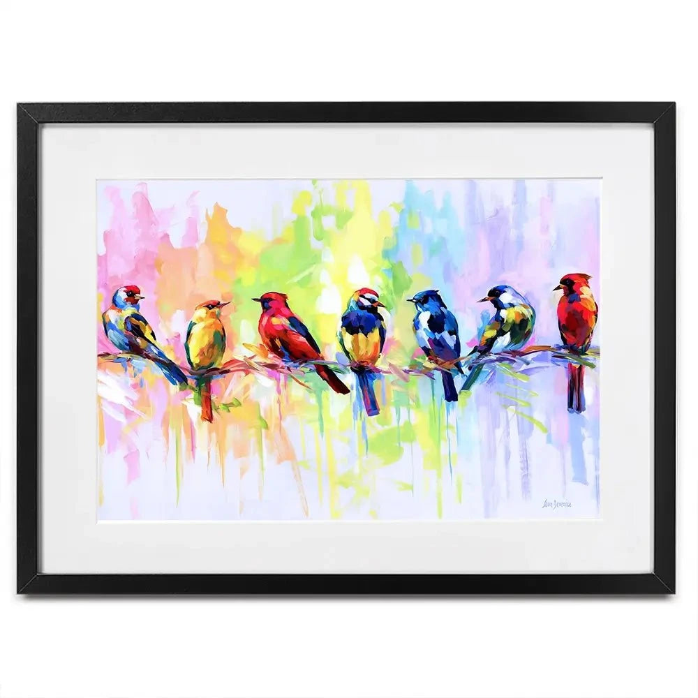 Seven Colourful Birds Framed Art Print Seven Colourful Birds Framed Art Print wall art product Leon Devenice