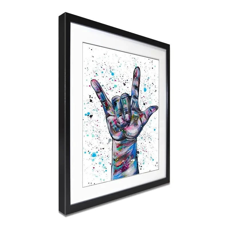 Sign Language I Love You Framed Art Print Sign Language I Love You Framed Art Print wall art product Emma LC Art
