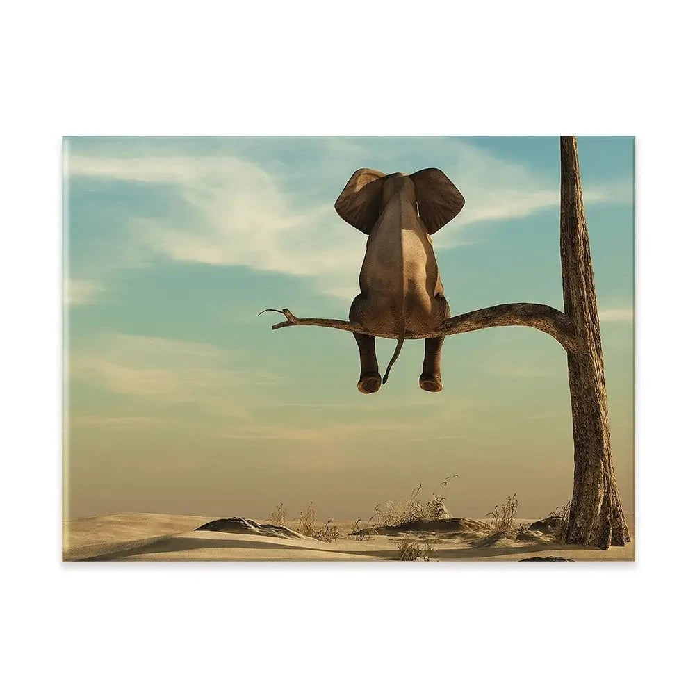 Sitting Elephant Canvas Print Sitting Elephant Canvas Print wall art product Orla / Shutterstock