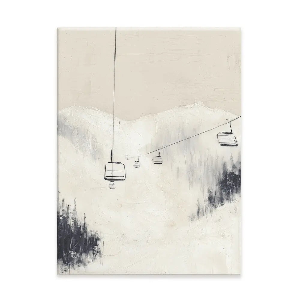 Skier Across Pale Slope Canvas Print Skier Across Pale Slope Canvas Print wall art product Chromatic Storm Studio