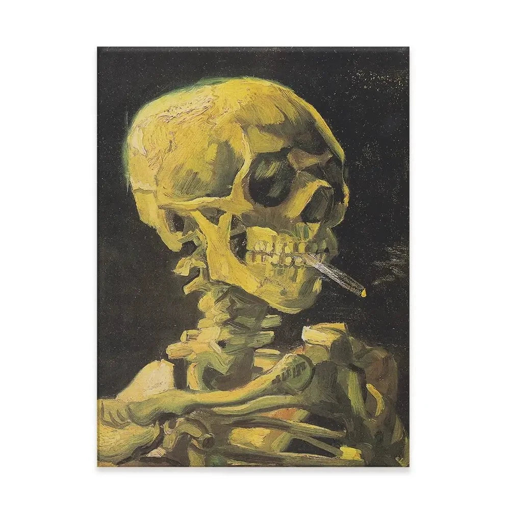 Skull Of A Skeleton With A Burning Cigarette Canvas Print Skull Of A Skeleton With A Burning Cigarette Canvas Print wall art product Vincent Van Gogh