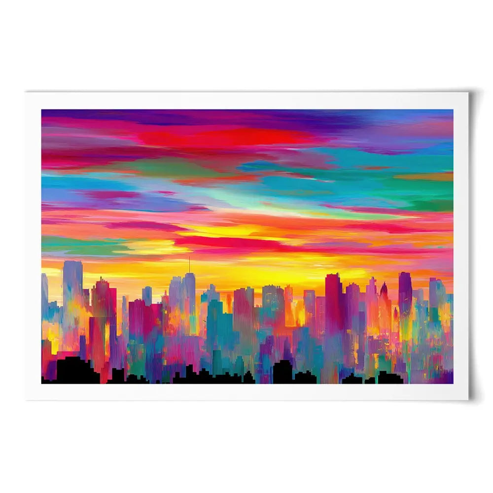Skyline Ablaze Art Print Skyline Ablaze Art Print wall art product Chromatic Storm Studio