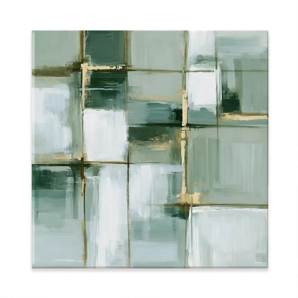 Slate Plaid Grid Square Canvas Print Slate Plaid Grid Square Canvas Print wall art product Chromatic Storm Studio