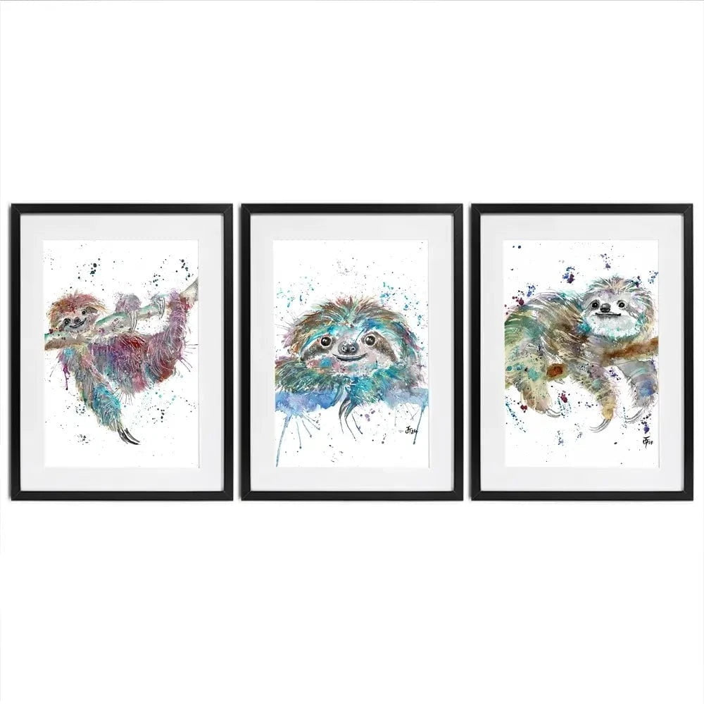 Sloth Life Framed Art Print Trio Sloth Life Framed Art Print Trio wall art product Jamie Taylor