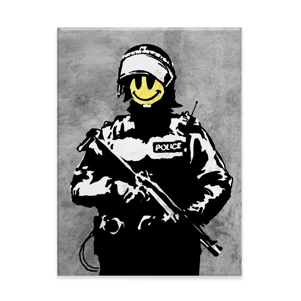 Smiley Copper Canvas Print Smiley Copper Canvas Print wall art product Banksy
