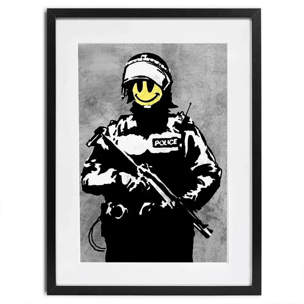Smiley Copper Framed Art Print Smiley Copper Framed Art Print wall art product Banksy