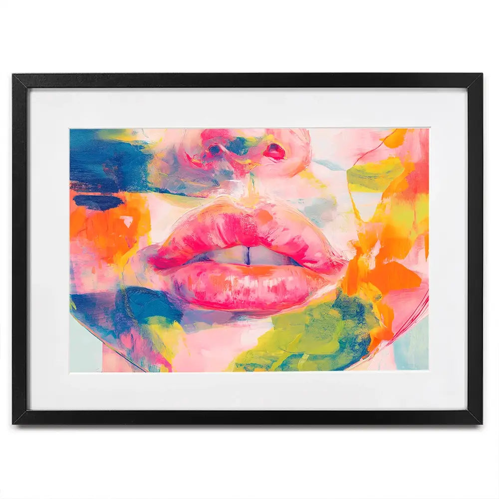 Soft Focus Lips Framed Art Print Soft Focus Lips Framed Art Print wall art product Chromatic Storm Studio
