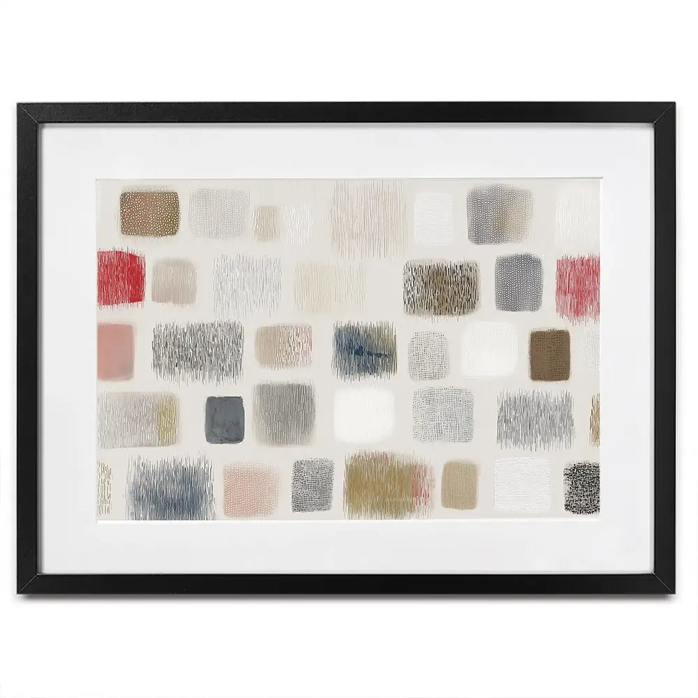 Soft Textile Grid Framed Art Print Soft Textile Grid Framed Art Print wall art product Chromatic Storm Studio