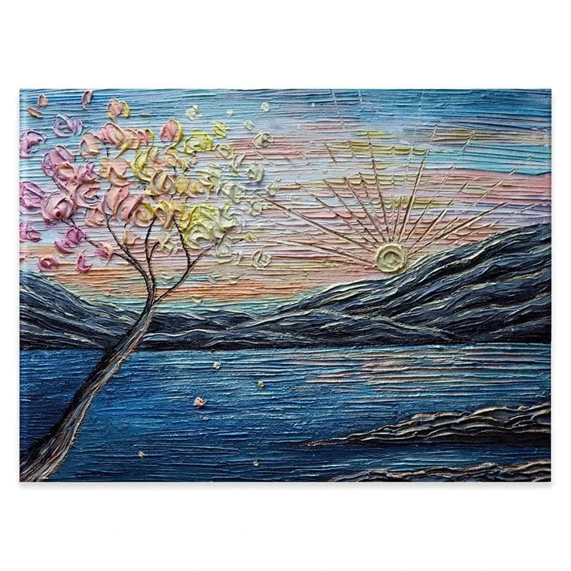 Somewhere Peachy Blue Canvas Print Somewhere Peachy Blue Canvas Print wall art product Nada Khatib