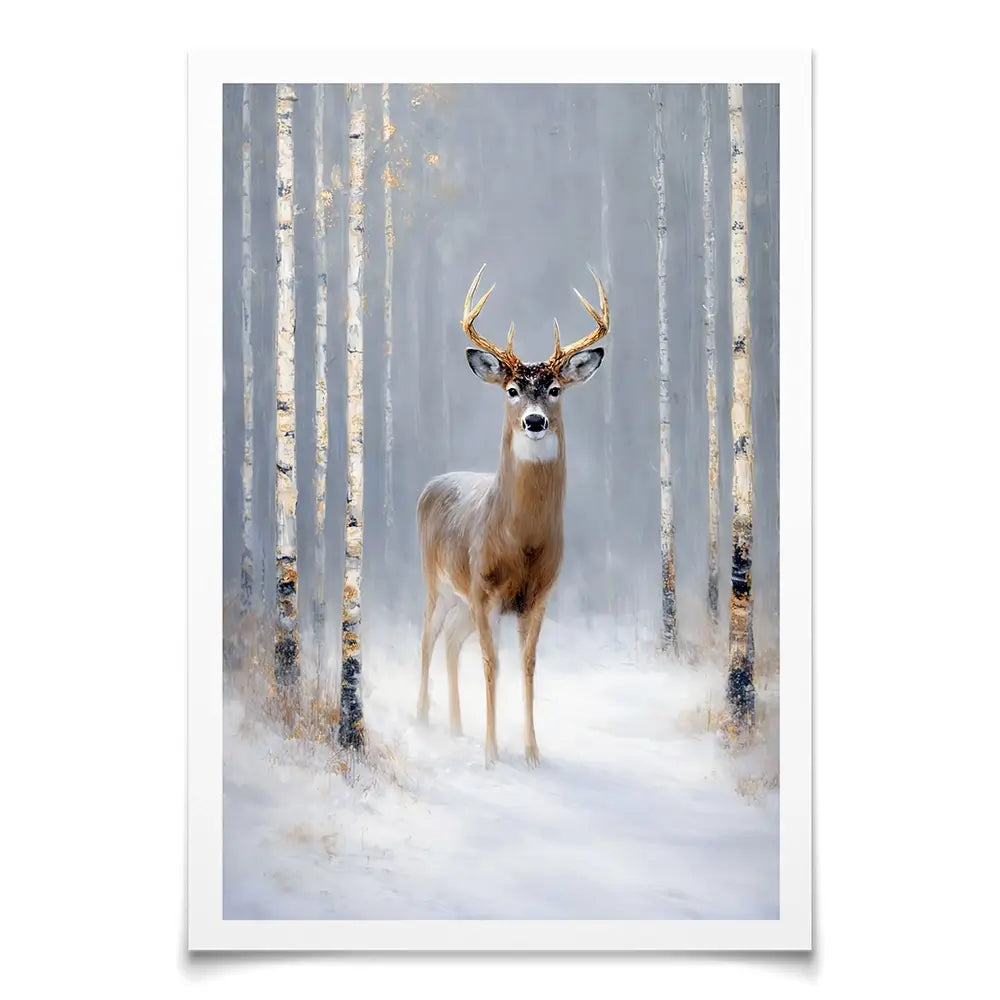 Stag In The Snow Art Print Stag In The Snow Art Print wall art product David Alexander Elder