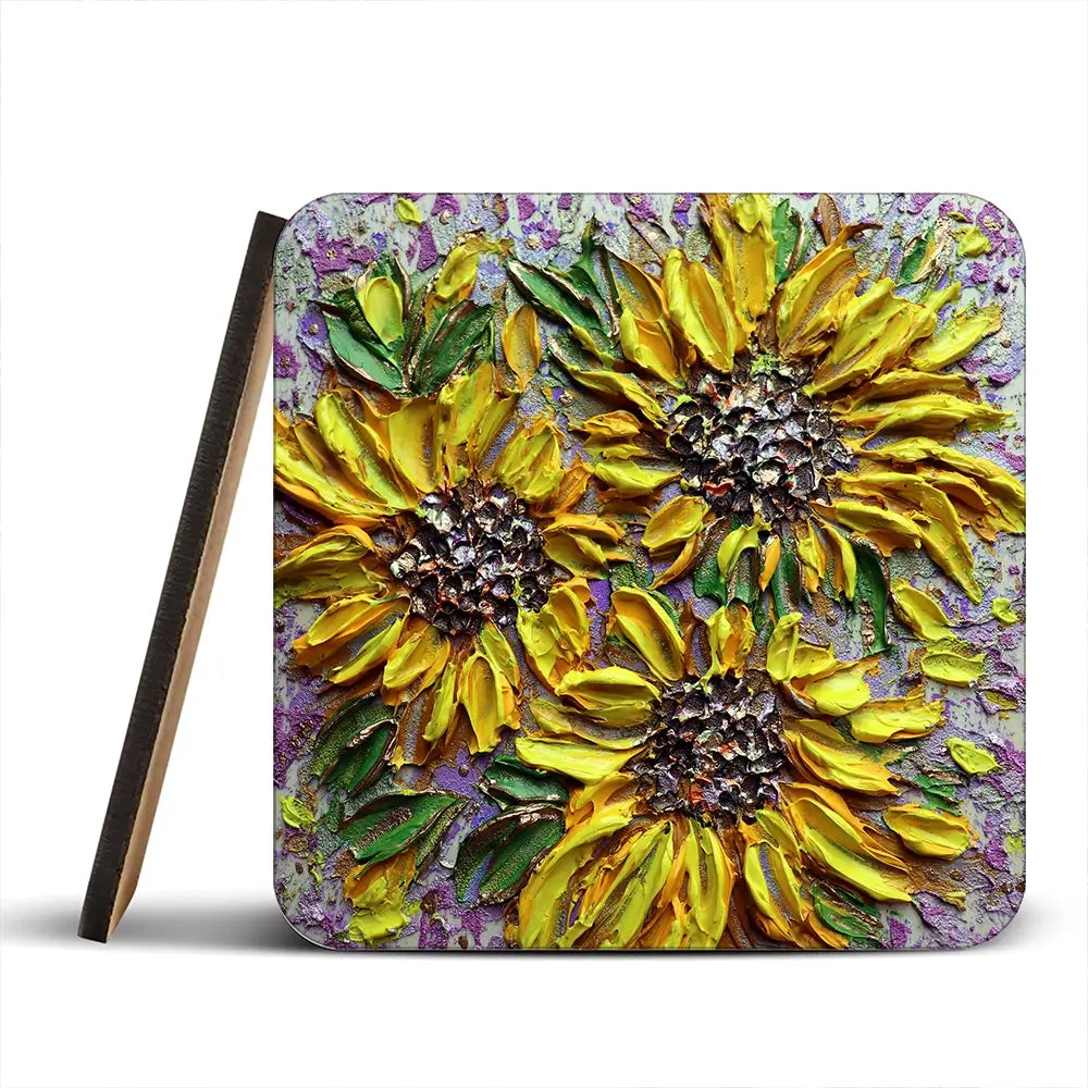 Sunflower Burst Coaster Set Sunflower Burst Coaster Set wall art product Nada Khatib