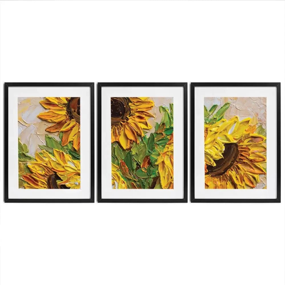 Sunflowers Warmth Framed Art Print Trio Sunflowers Warmth Framed Art Print Trio wall art product Olga Tkachyk