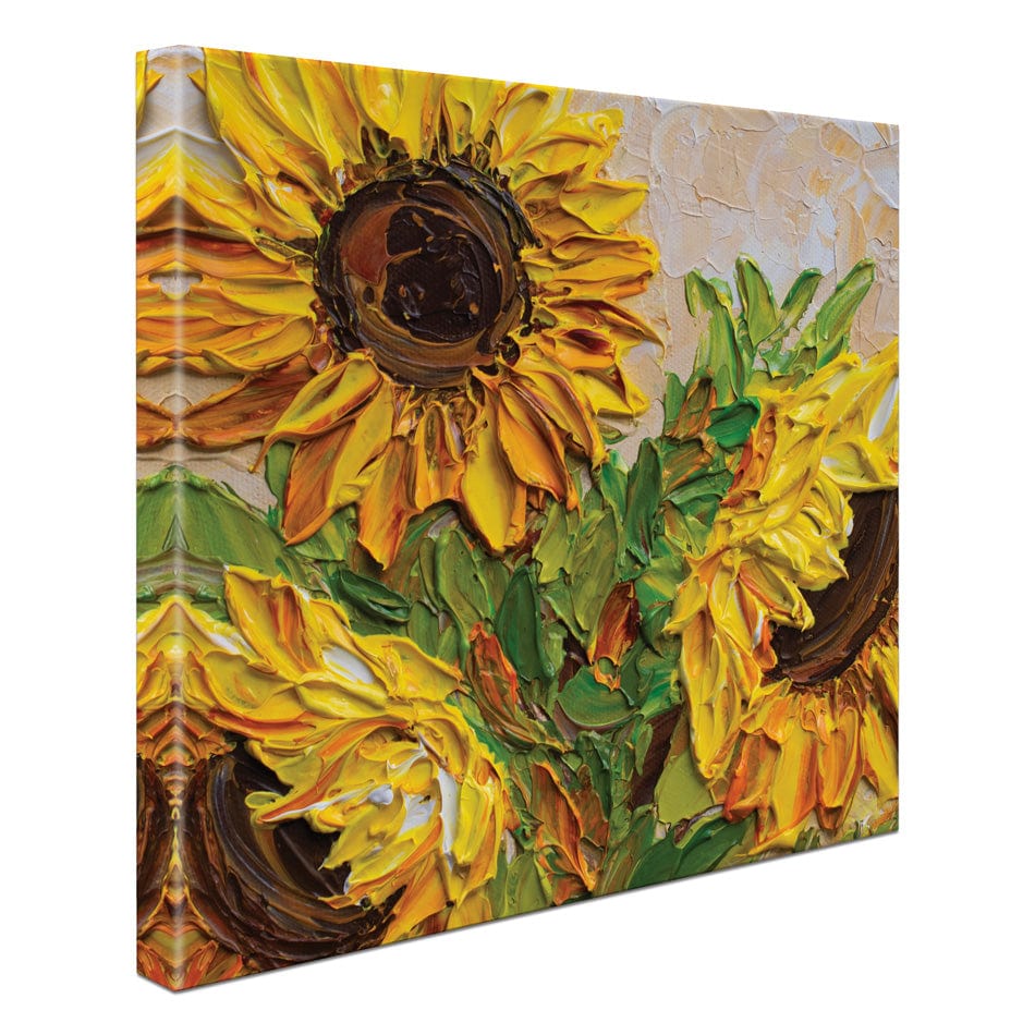 Sunflowers Warmth Square Canvas Print wall art product Olga Tkachyk
