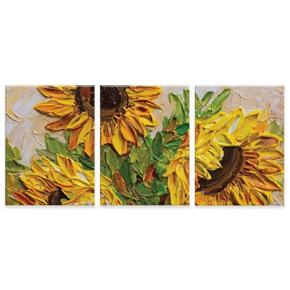 Sunflowers Warmth Trio Canvas Print Sunflowers Warmth Trio Canvas Print wall art product Olga Tkachyk