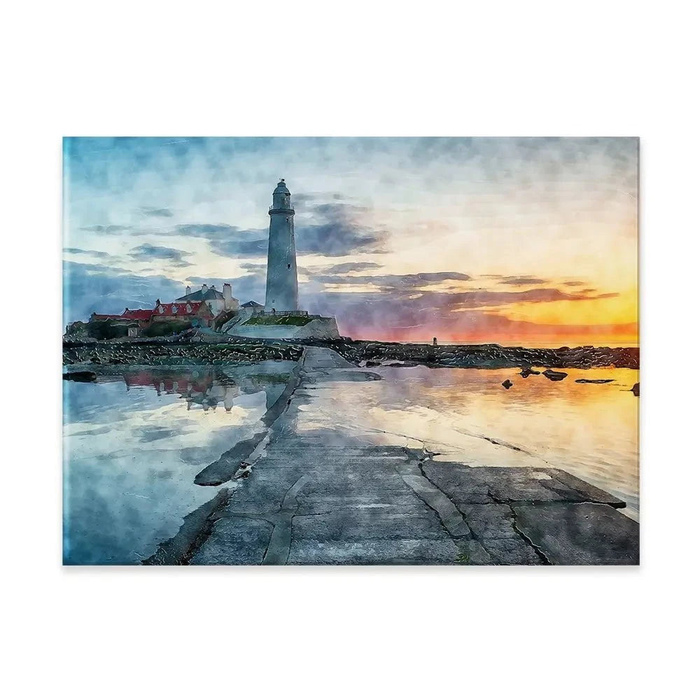 Sunrise Over A Lighthouse Canvas Print Sunrise Over A Lighthouse Canvas Print wall art product Helen Hotson / Shutterstock