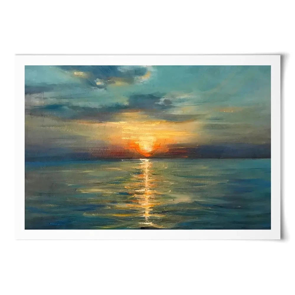 Sunrise Over The Sea Art Print Sunrise Over The Sea Art Print wall art product OlgaOsa / Shutterstock