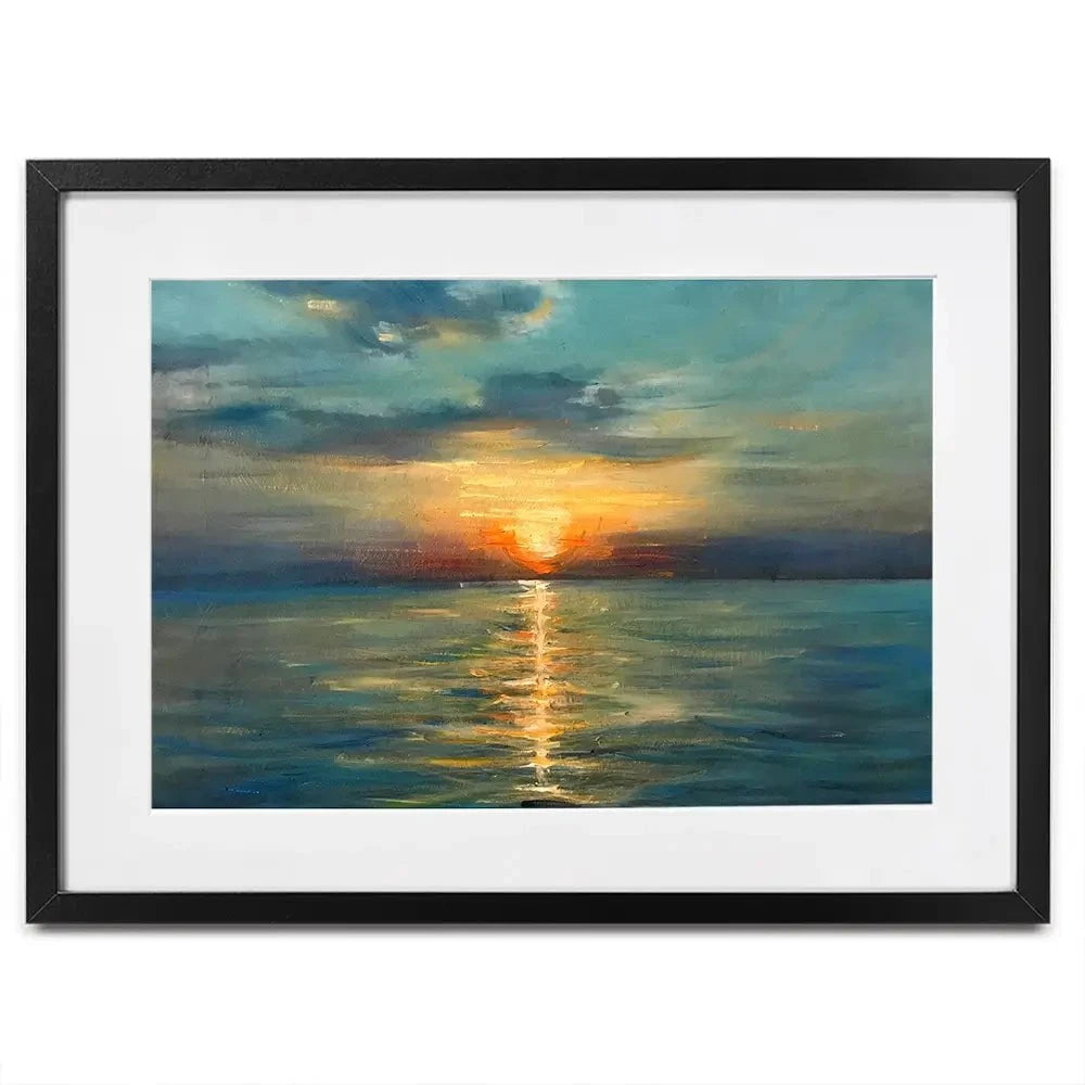 Sunrise Over The Sea Framed Art Print Sunrise Over The Sea Framed Art Print wall art product OlgaOsa / Shutterstock