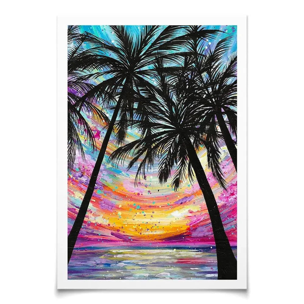 Sunset Beach Art Print Sunset Beach Art Print wall art product Emma LC Art