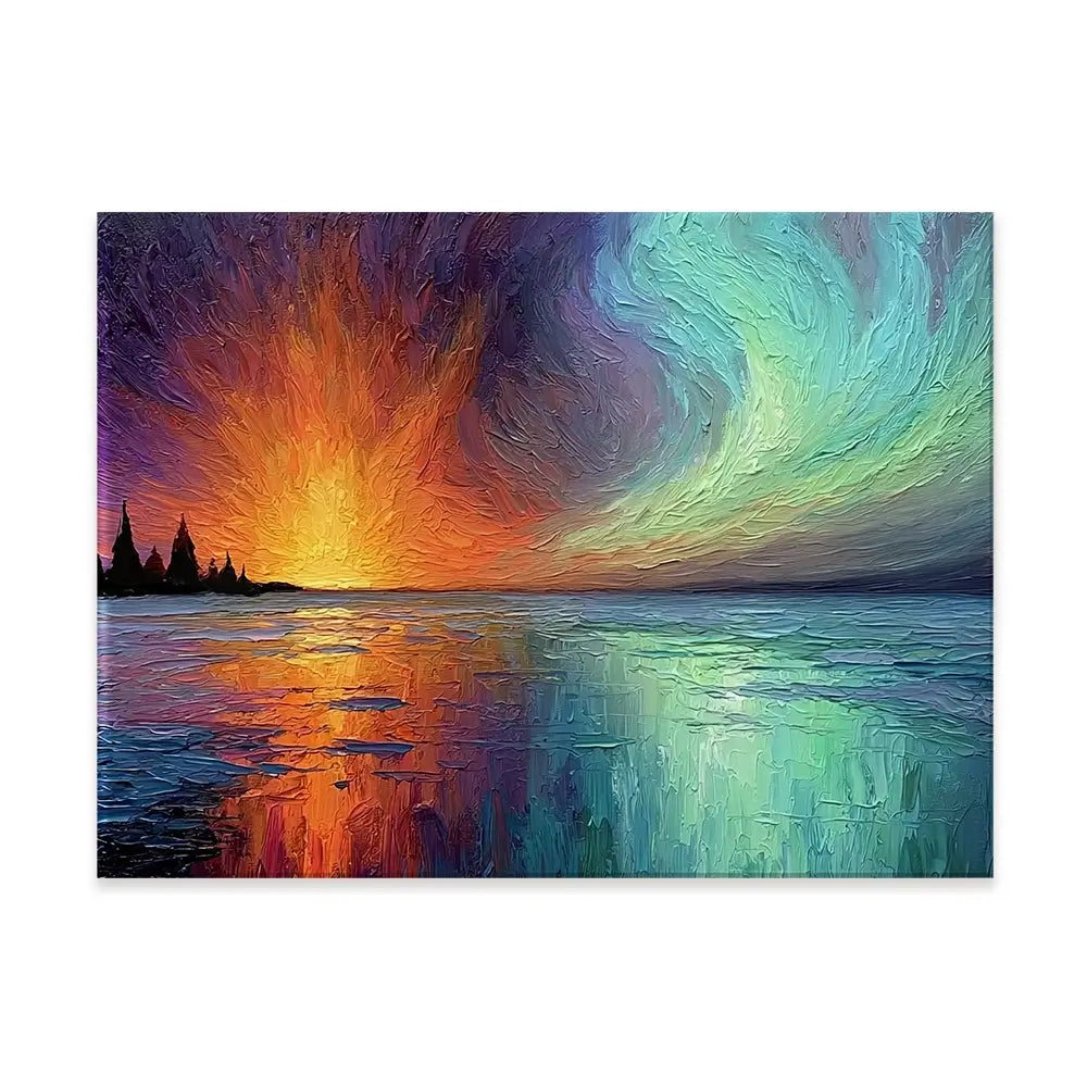 Sunset Fire And Aurora Canvas Print Sunset Fire And Aurora Canvas Print wall art product David Alexander Elder