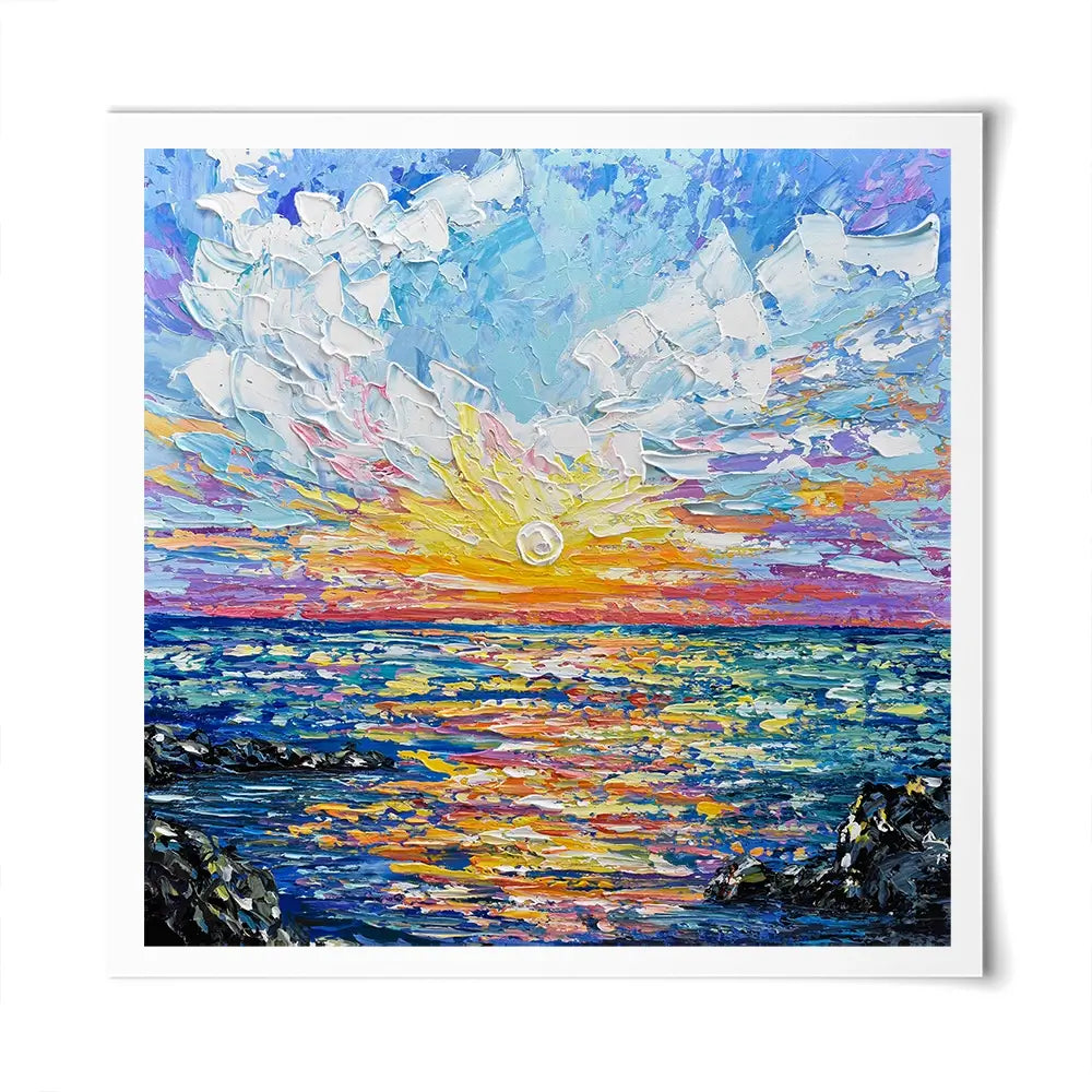 Sunset Gazing Square Art Print Sunset Gazing Square Art Print wall art product Olga Tkachyk