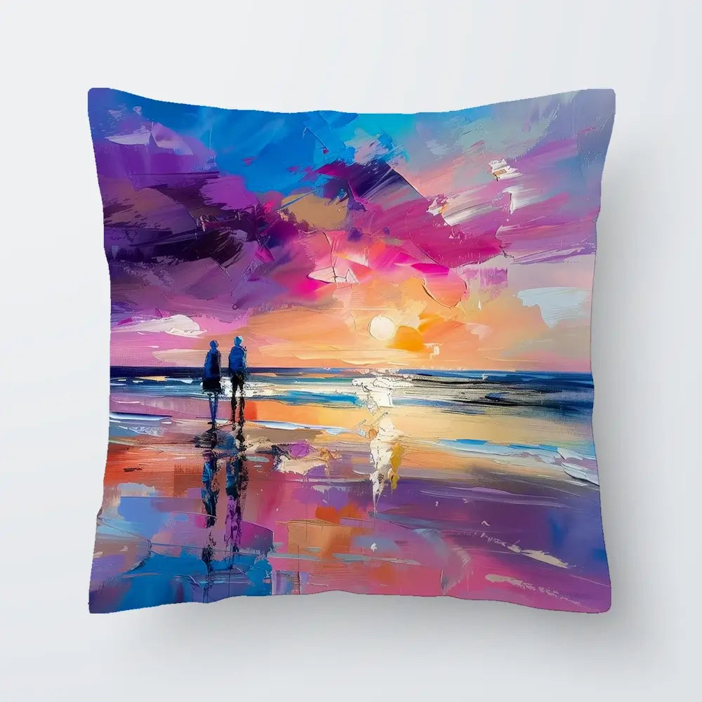 Sunset Strolling Cushion Sunset Strolling Cushion wall art product Art Print Shop