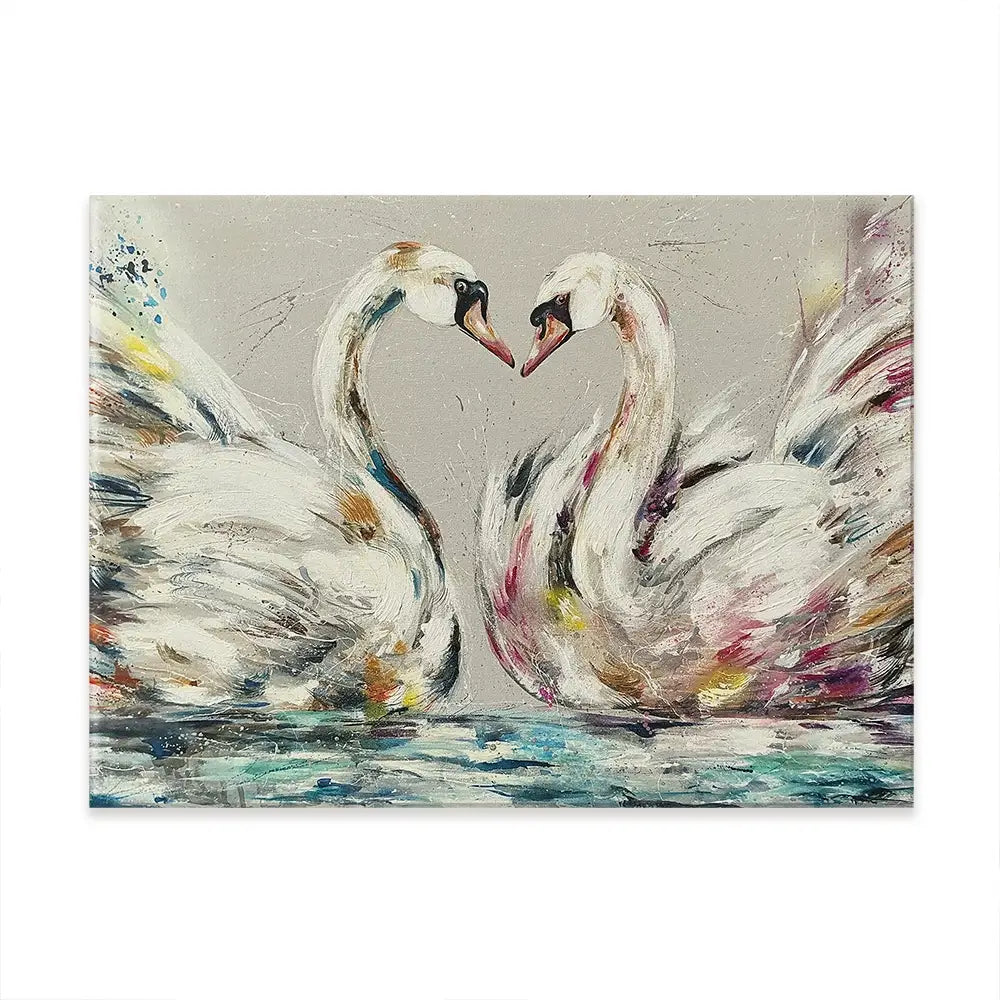 Swans In Love Canvas Print Swans In Love Canvas Print wall art product Nicola Jane Rowles