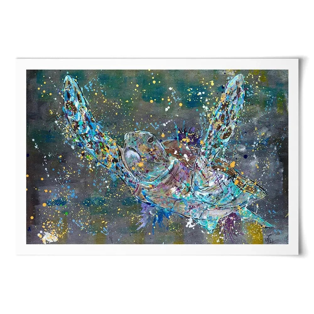 Swimming Turtle Splash Art Print Swimming Turtle Splash Art Print wall art product Jamie Taylor