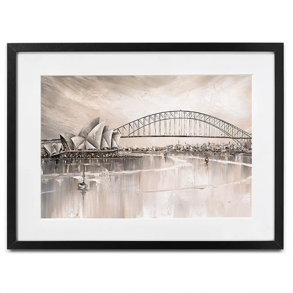 Sydney Skyline Framed Art Print Sydney Skyline Framed Art Print wall art product Isabella Karolewicz