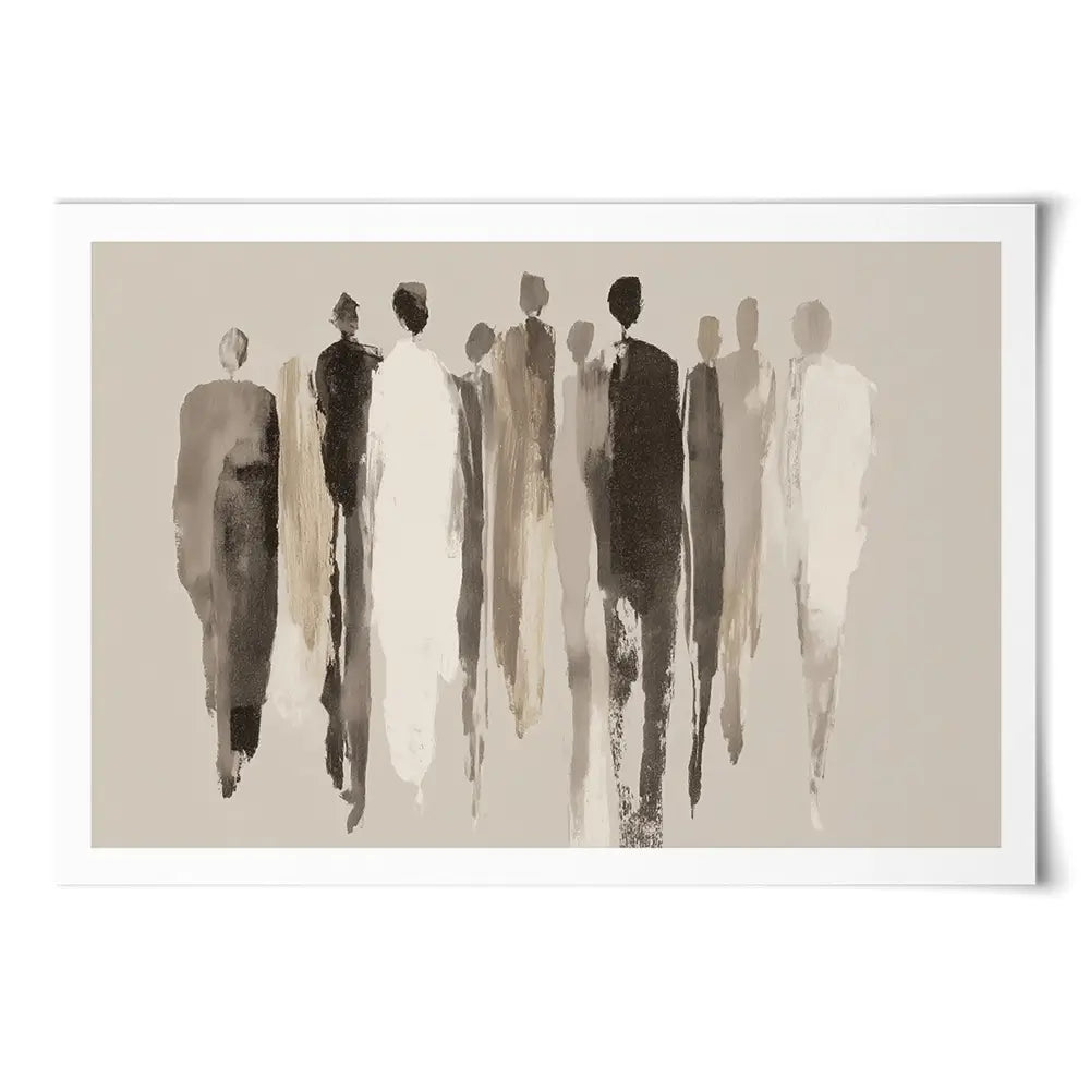 Tall Figure Procession Art Print Tall Figure Procession Art Print wall art product Chromatic Storm Studio