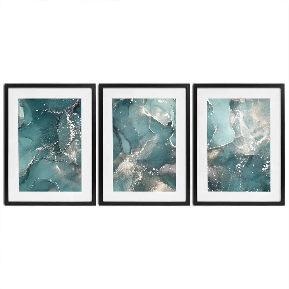 Teal Marble Framed Art Print Trio Teal Marble Framed Art Print Trio wall art product djero.adlibeshe yahoo.com / Shutterstock