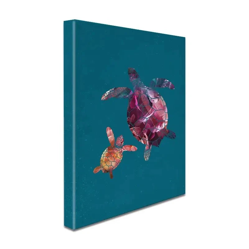 Teal Turtles Canvas Print Teal Turtles Canvas Print wall art product Sarah Manovski
