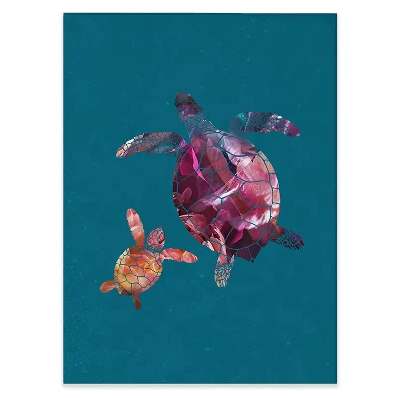 Teal Turtles Canvas Print Teal Turtles Canvas Print wall art product Sarah Manovski