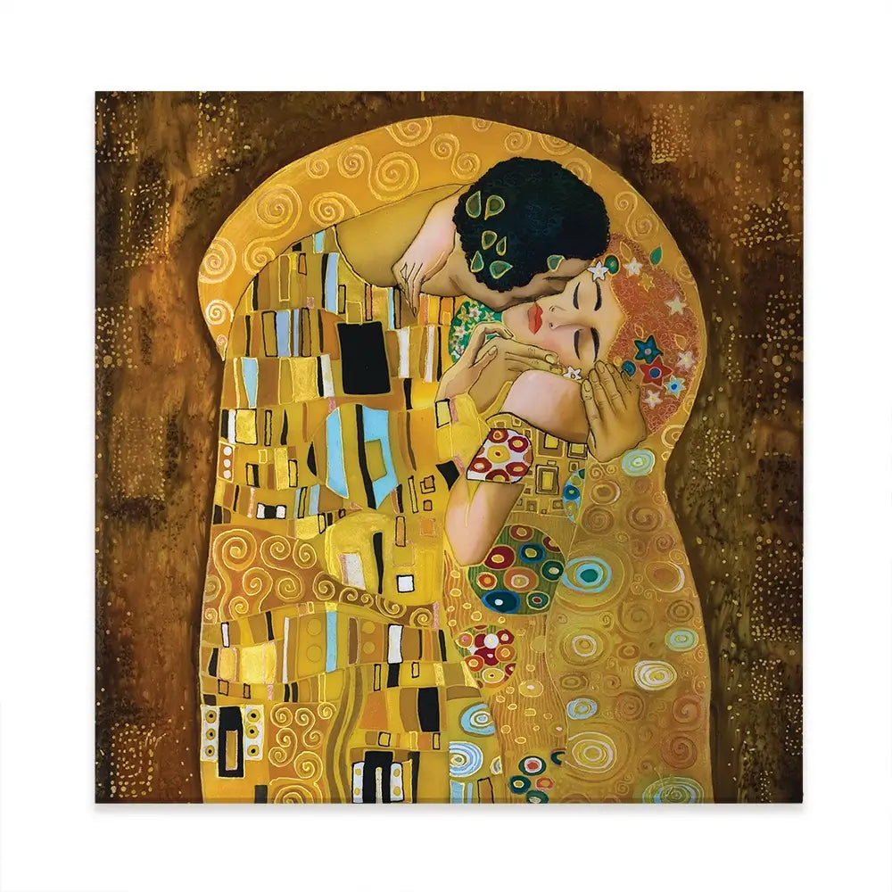 The Kiss Reimagined Square Canvas Print The Kiss Reimagined Square Canvas Print wall art product Liliya Kulianionak / Shutterstock