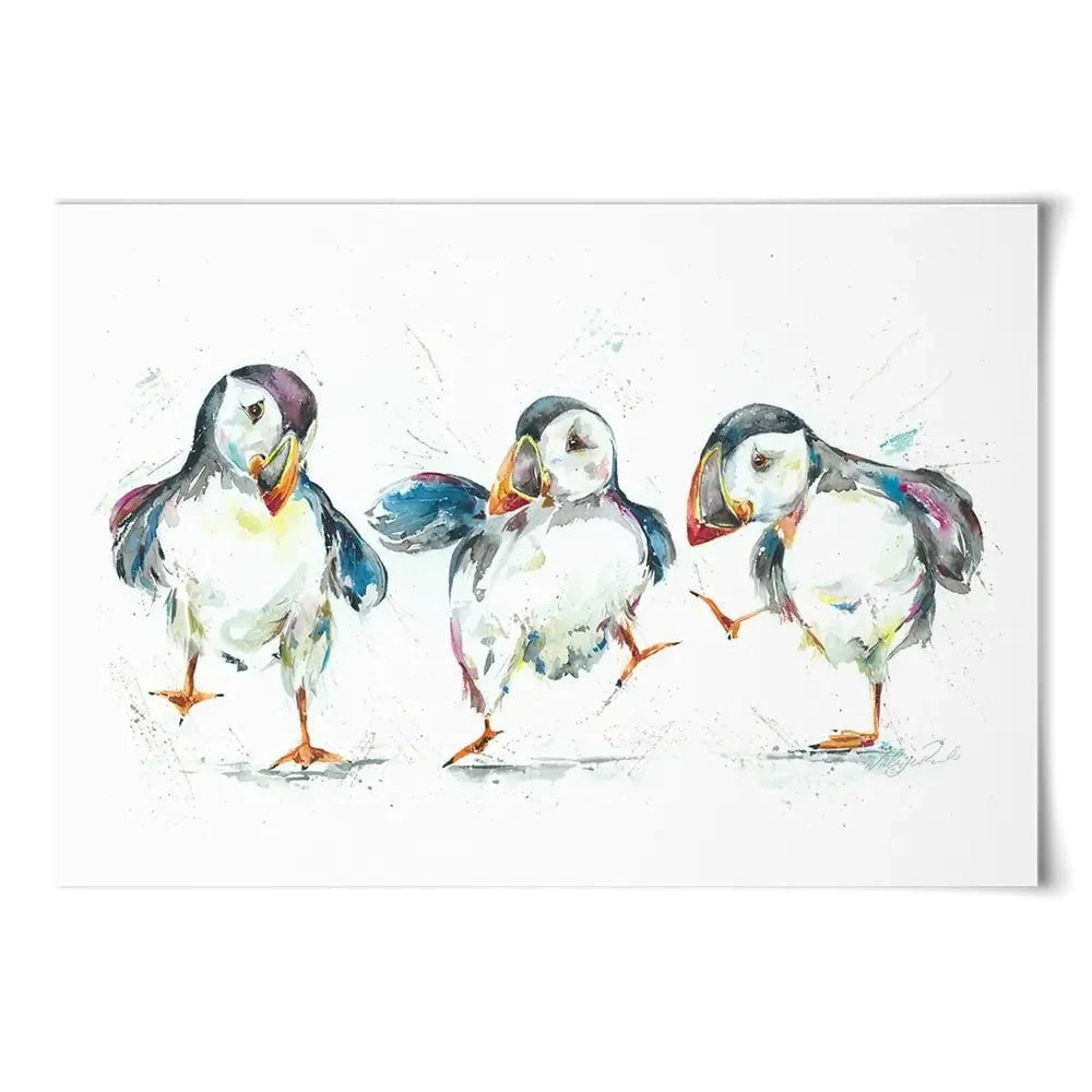 Three Puffins Art Print Three Puffins Art Print wall art product Nicola Jane Rowles
