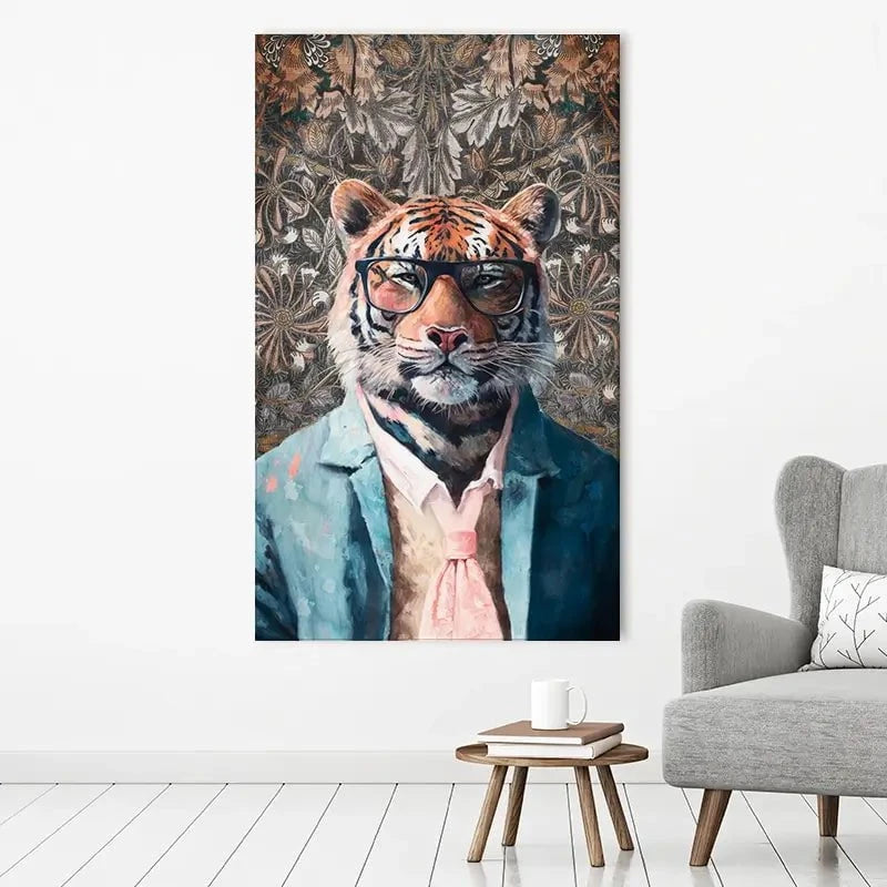 Tiger In Glasses Canvas Print Tiger In Glasses Canvas Print wall art product Svetlana Aleynikova