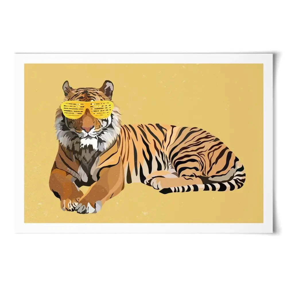 Tiger In Yellow Art Print Tiger In Yellow Art Print wall art product Sarah Manovski