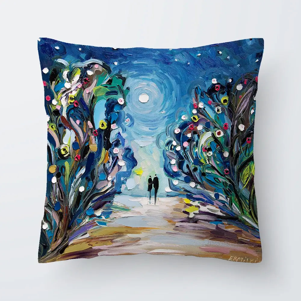 Together Under The Stars Cushion Together Under The Stars Cushion wall art product Ekaterina Ermilkina