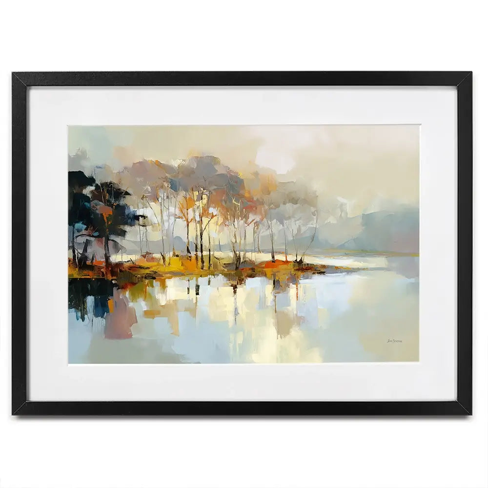Trees Along The Lake Framed Art Print Trees Along The Lake Framed Art Print wall art product Leon Devenice