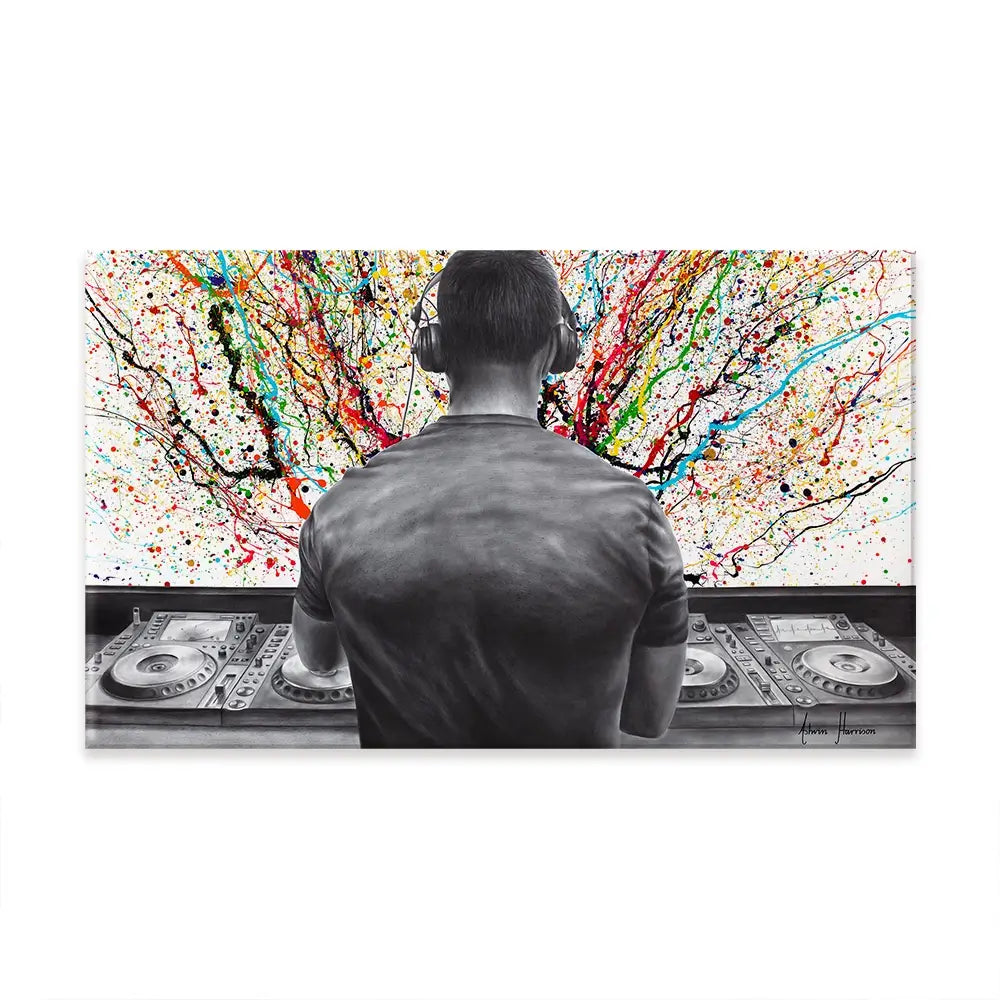 Turn It Up DJ Oversized Canvas Print Turn It Up DJ Oversized Canvas Print wall art product Art Print Shop