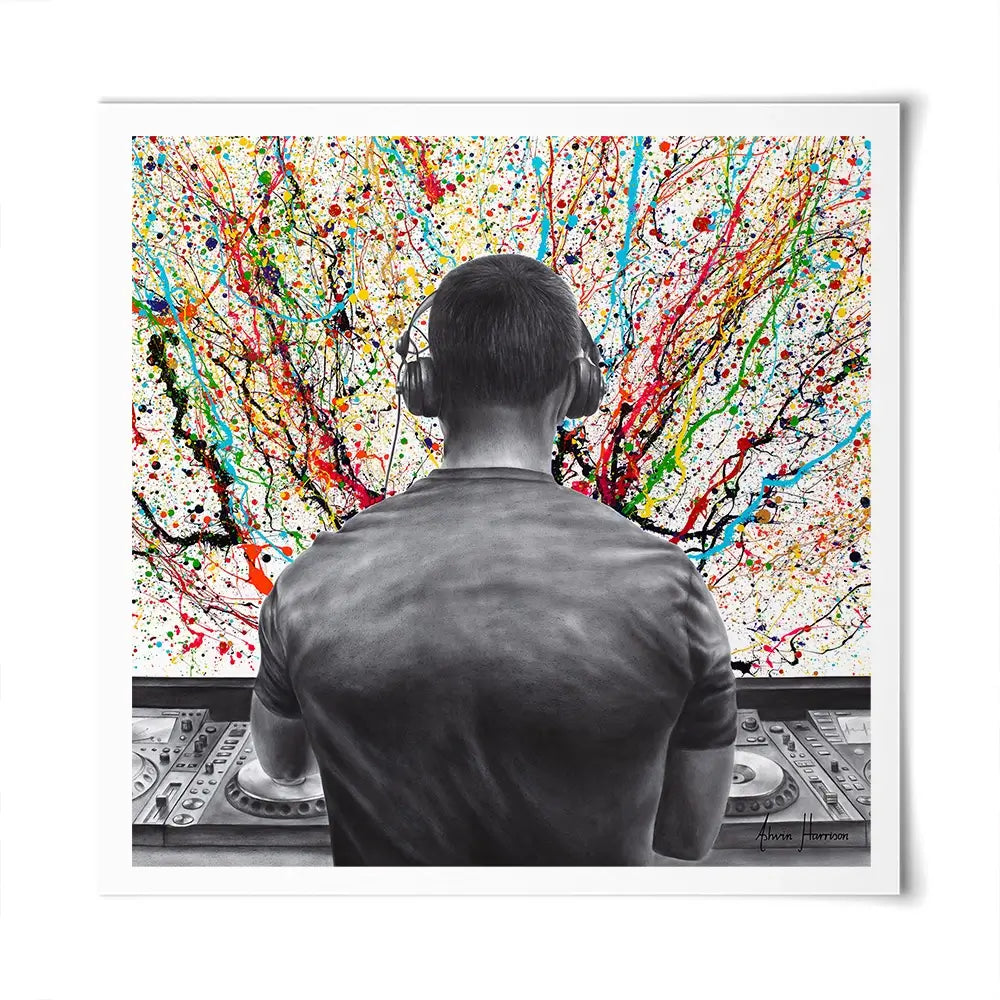 Turn It Up DJ Square Art Print Turn It Up DJ Square Art Print wall art product Ashvin Harrison