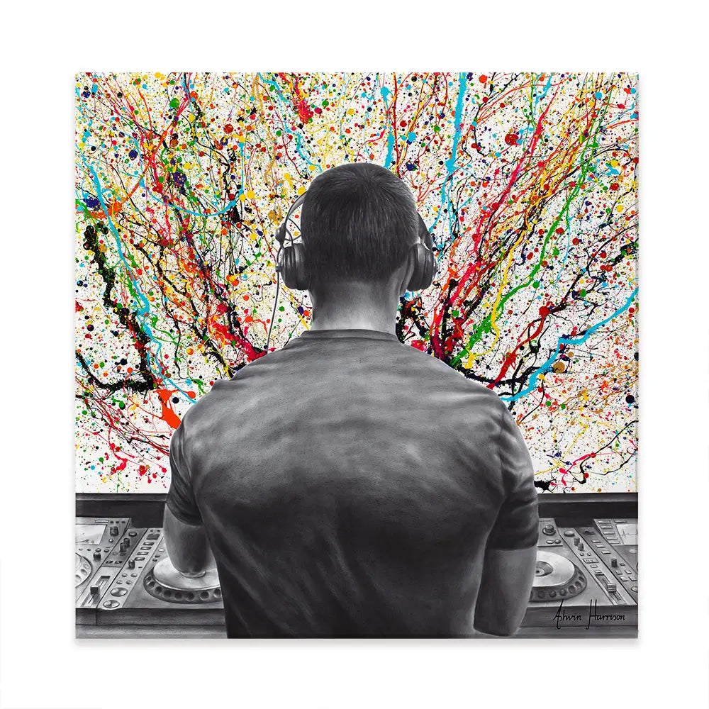 Turn It Up DJ Square Canvas Print Turn It Up DJ Square Canvas Print wall art product Ashvin Harrison