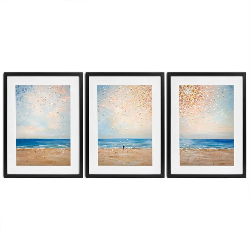 Two Hearts One Horizon Framed Art Print Trio Two Hearts One Horizon Framed Art Print Trio wall art product Ekaterina Ermilkina
