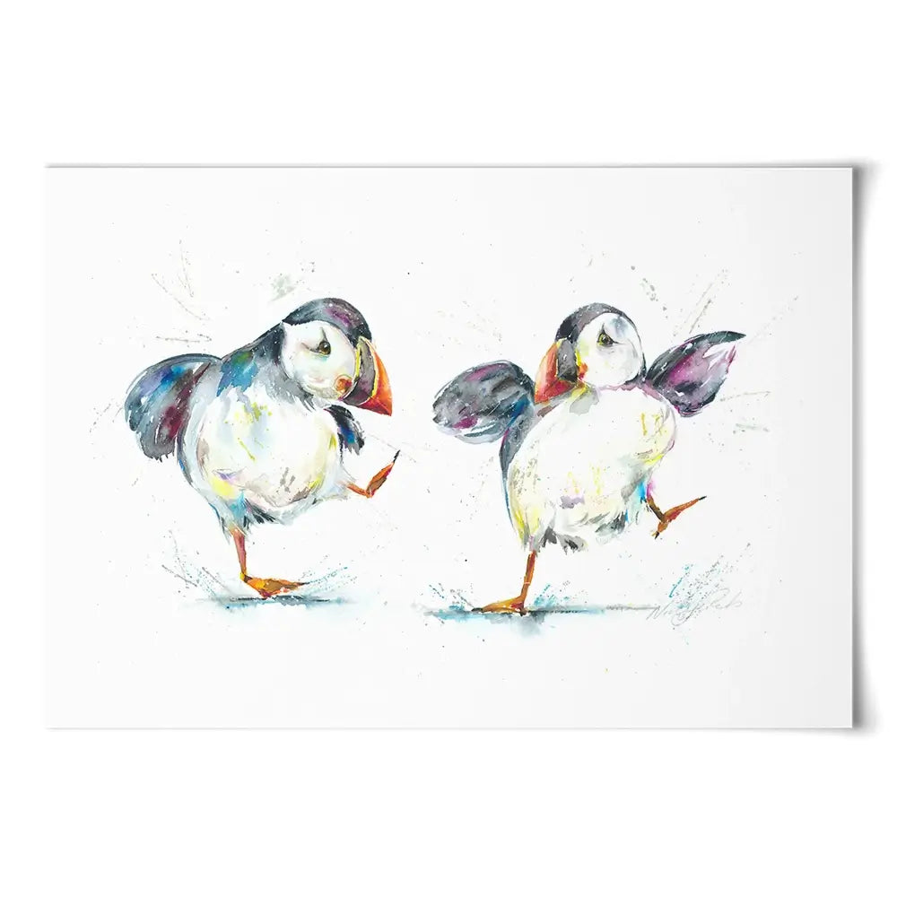 Two Puffins Art Print Two Puffins Art Print wall art product Nicola Jane Rowles