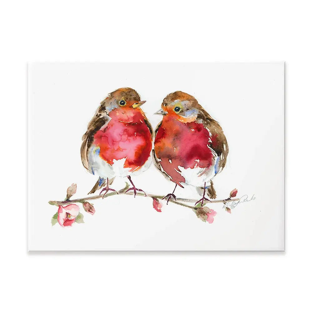 Two Robins Canvas Print Two Robins Canvas Print wall art product Nicola Jane Rowles