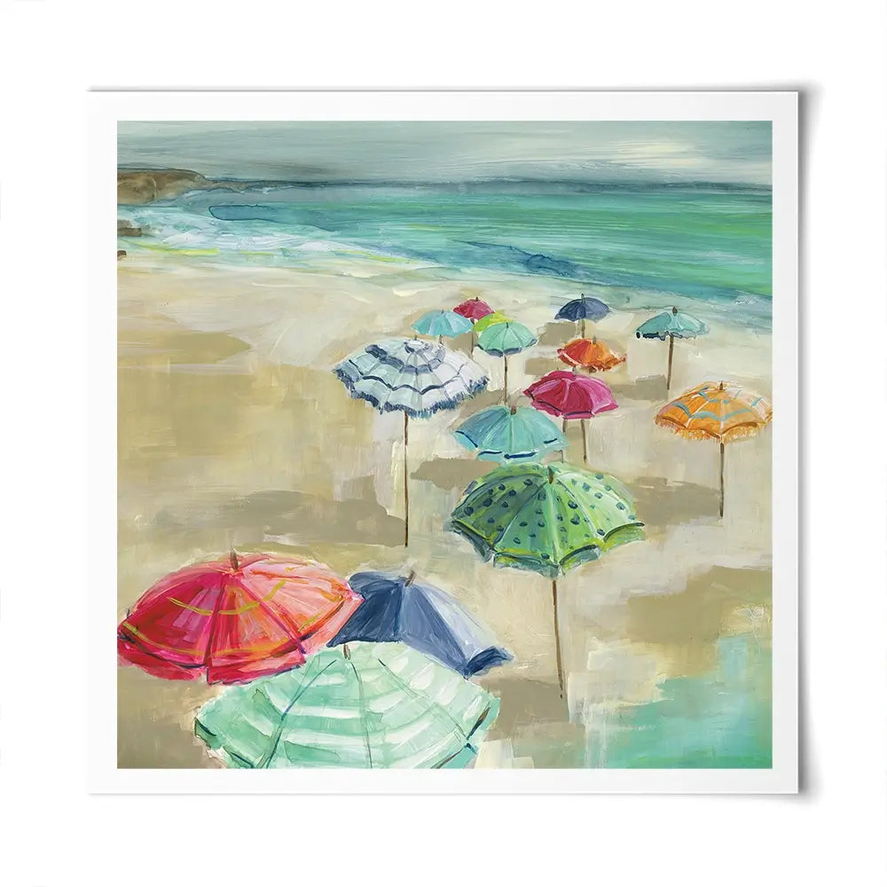 Umbrella Beach Square Art Print Umbrella Beach Square Art Print wall art product Carol Robinson