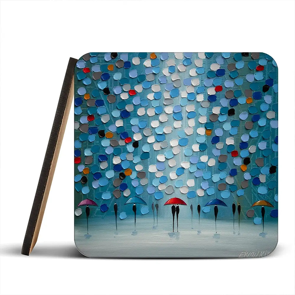 Umbrella Parade Coaster Set Umbrella Parade Coaster Set wall art product Ekaterina Ermilkina