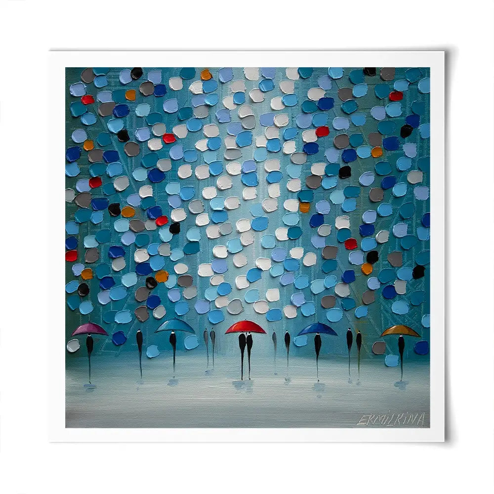 Umbrella Parade Square Art Print Umbrella Parade Square Art Print wall art product Ekaterina Ermilkina