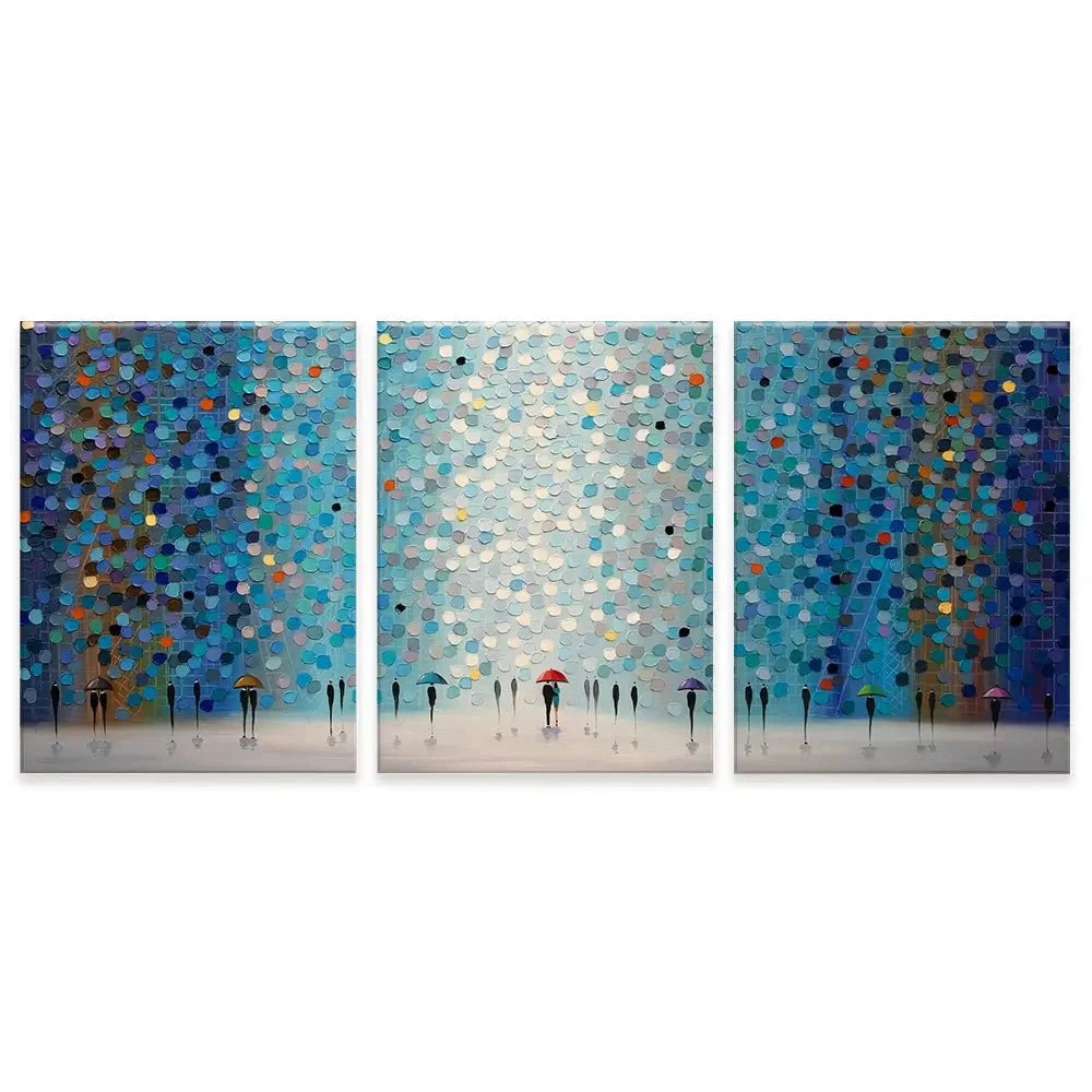 Umbrellas At Night Trio Canvas Print Umbrellas At Night Trio Canvas Print wall art product Ekaterina Ermilkina