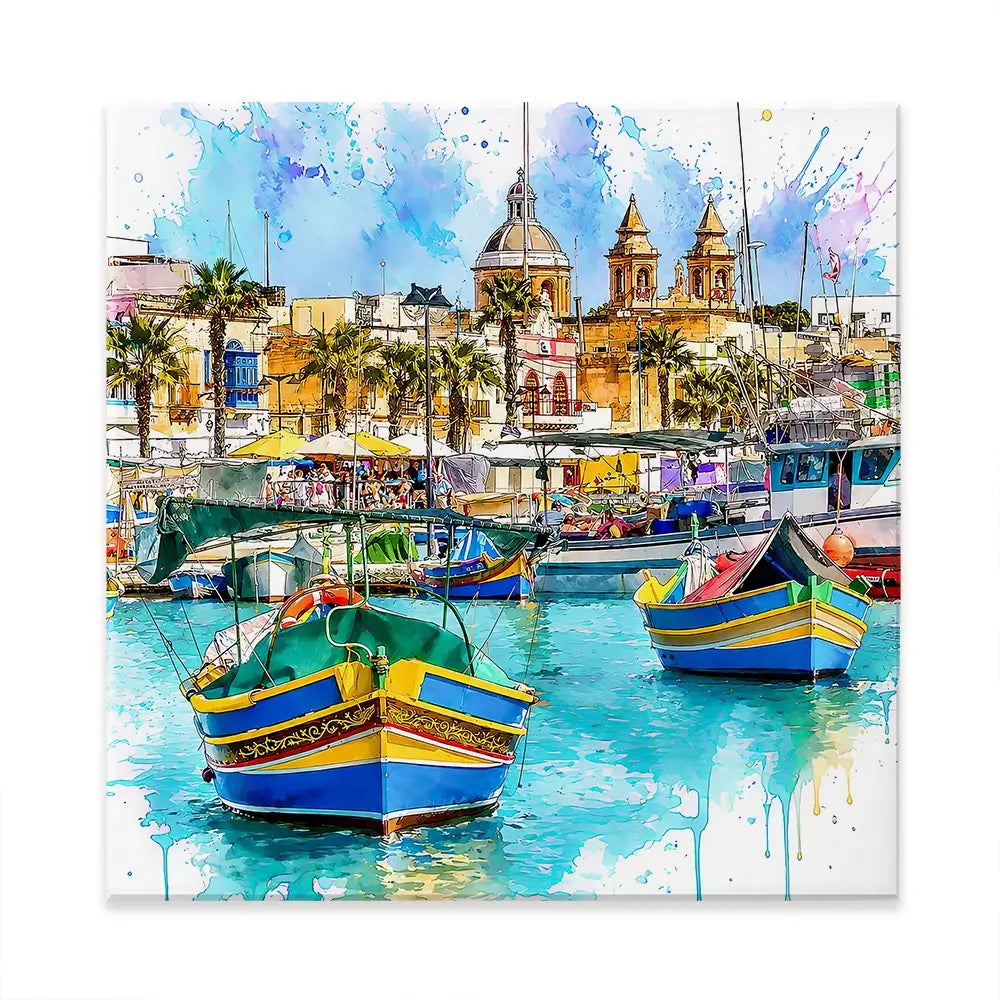 Valetta Malta Square Canvas Print Valetta Malta Square Canvas Print wall art product David Alexander Elder