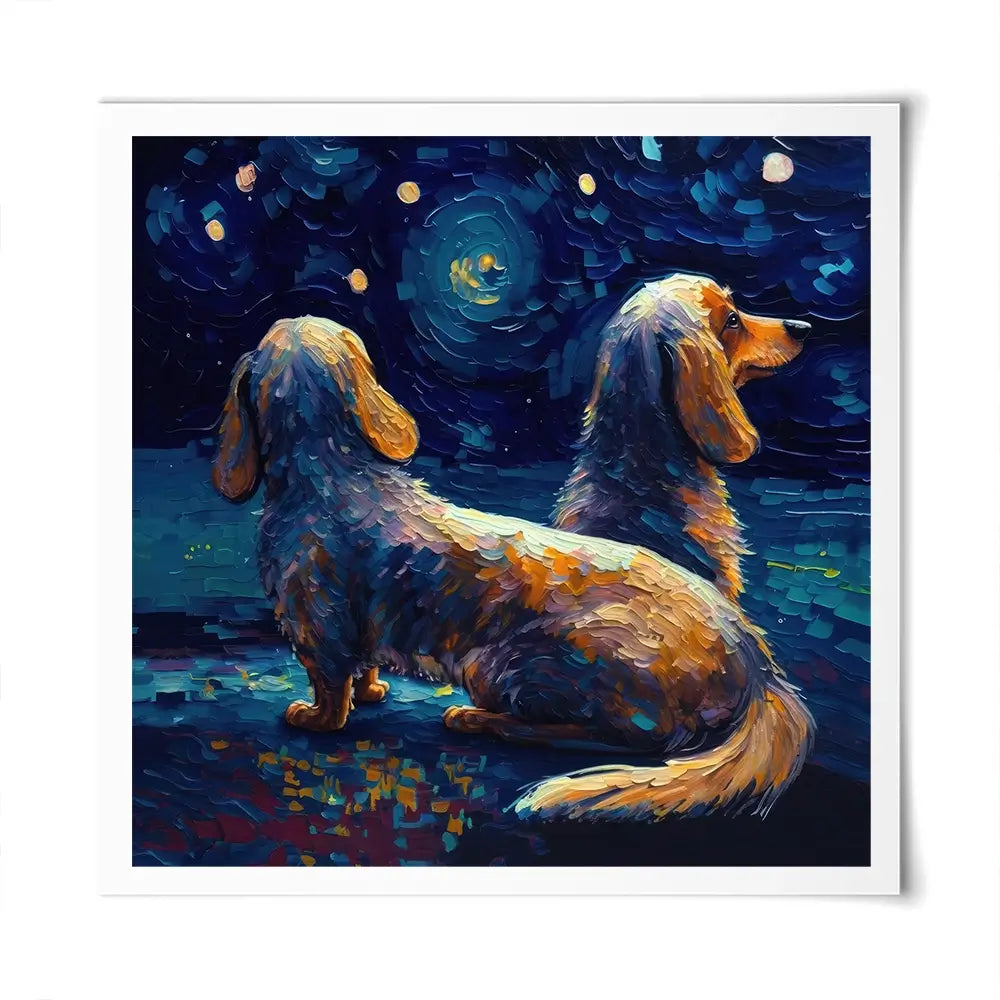 Van Gogh Dachshunds Square Art Print Van Gogh Dachshunds Square Art Print wall art product Svetlana Aleynikova